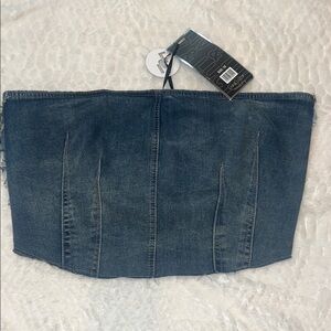 Denim Strapless Corset Top size 1X new with tags
